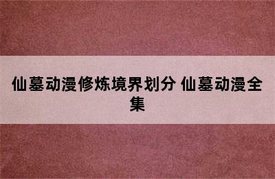 仙墓动漫修炼境界划分 仙墓动漫全集